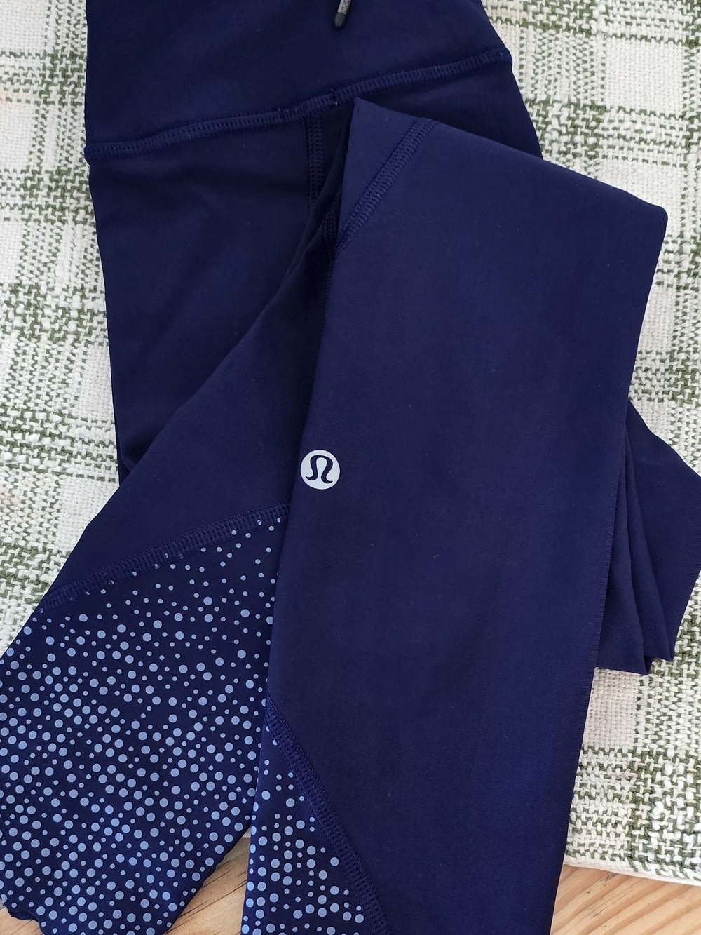 lululemon athletica Navy Blue Leggings with Dot Detail